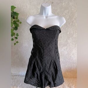 Betsey Johnson Black Strapless Romper